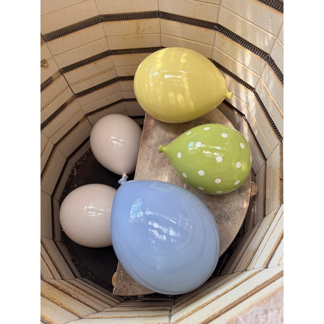 White Glossy Ceramic Balloon Sculpture for Wall or Ceiling Installation, 12" For Sale - Image 9 of 11