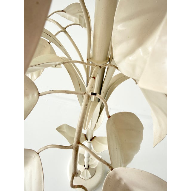 Italian Enamel White Leaf Tole Floor Lamp by Sergio Terzani, 1970s For Sale - Image 15 of 18