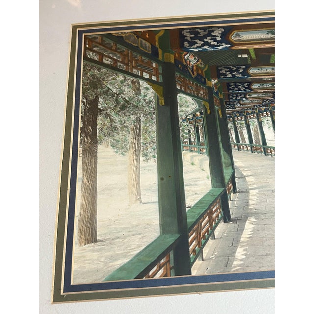 Antique 1899 Kang-Sing Chiao Hand-Colored Photograph - The Long Corridor, Summer Palace Beijing - Rare Chinese Imperial Antiquity For Sale - Image 4 of 17