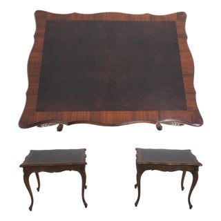 Pair Karges French Louis XV Walnut End Tables For Sale