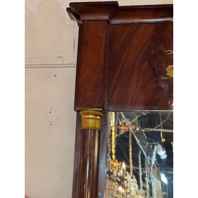 19th Century 19th C. French Empire Mahogany Mirror For Sale - Image 5 of 9