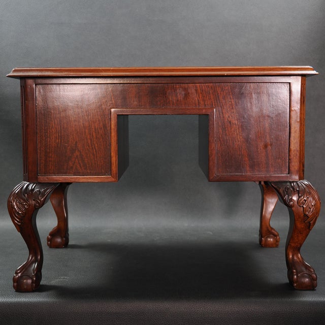 Vintage Miniature Salesman Sample Mahogany Writing Desk For Sale - Image 4 of 16
