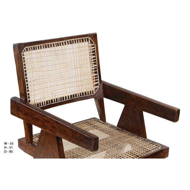 Cane Desk Chairs by Pierre Jeanneret for Chandigarh, 1956, Set of 2 For Sale - Image 4 of 18