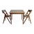 Mid-Century 1960s Coronet “Wonderfold” Walnut Table & Pair of Folding Chairs Set With Black Vinyl for Poker Game or Breakfast Nook For Sale