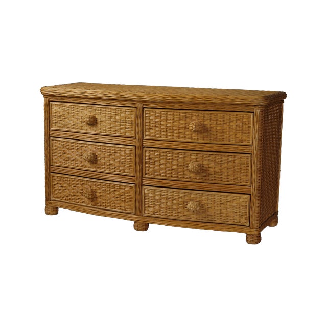 1980s Wicker Chest of Drawers Vintage 'Pier 1' For Sale - Image 5 of 5