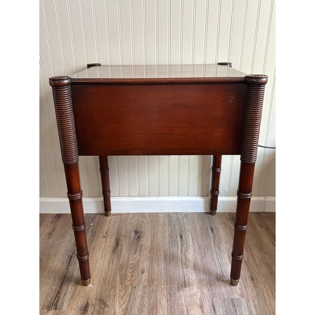Antique Federal American Walnut Sheraton Style Side Table 19th Century Mahogany For Sale - Image 4 of 12