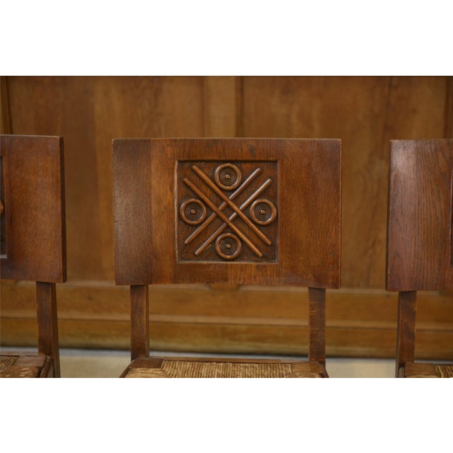 Oak Chairs by Charles Dudouyt, 1950s, Set of 6, in Very Good conditions. Designed 1950 to 1959 I have official proof of...