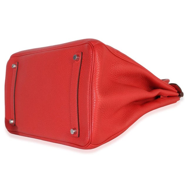 Animal Skin Rouge Casaque Togo Birkin 35 PHW For Sale - Image 7 of 8