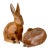 1970s Sarreid Wooden Rabbits- Set of 2 For Sale