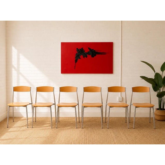 Glass Late 20th Century Seccose Mario Hasuike Italian Glass Dining Table With Six Chairs For Sale - Image 7 of 12