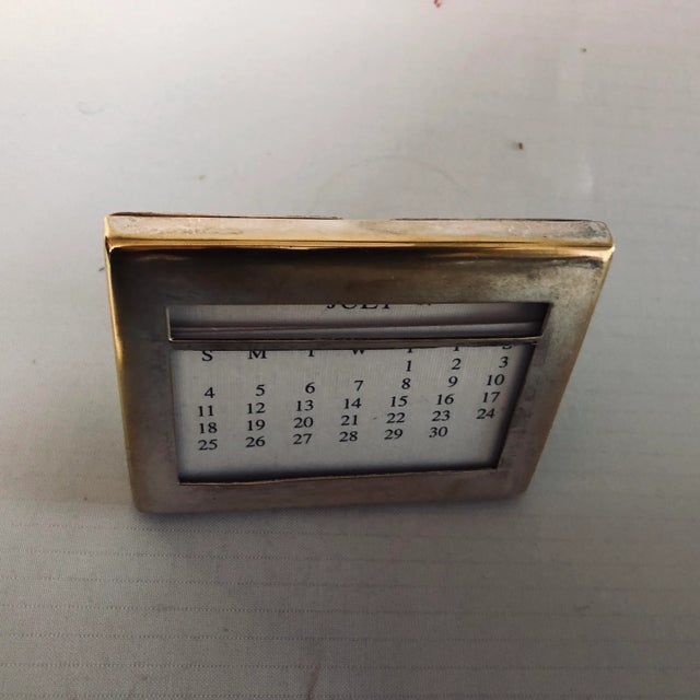 Midcentury silver plate desk calendar holder 4.5"W X 3.5" H Writing in the back " Wingard" , no makers mark very good...