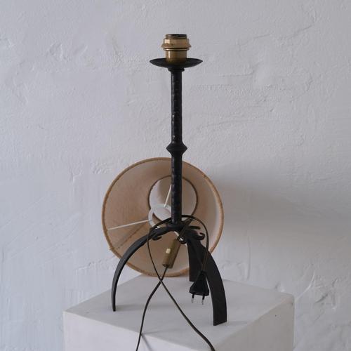 Brutalist Wrought Iron Table Lamp, 1970s For Sale - Image 4 of 8