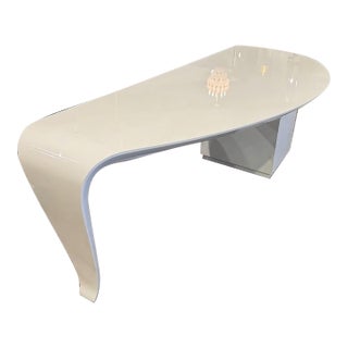 Christopher Guy "Soulages" Ivory Lacquer Writing Desk For Sale