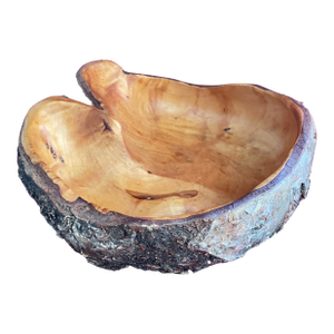 Vintage Handcrafted Roy Carlson Vintage Artisan Birch Wood Burl Bowl Sleetmute Alaska