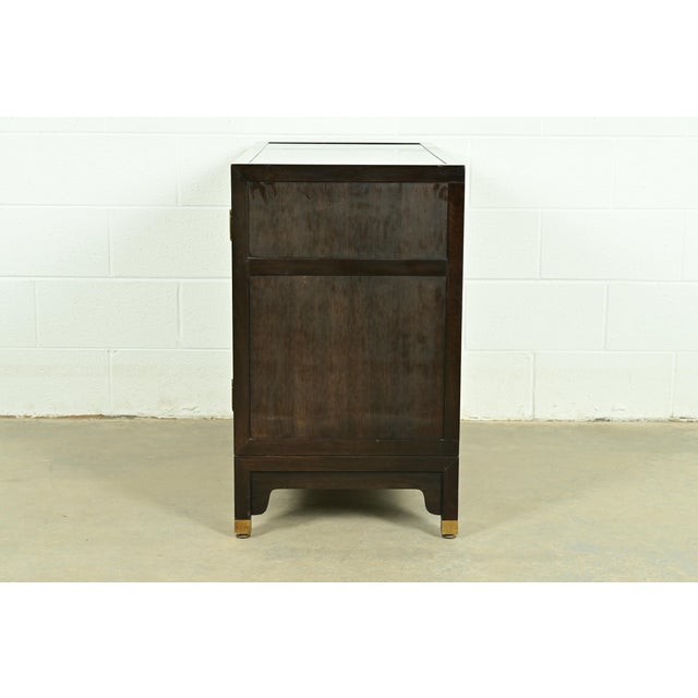 Michael Taylor for Baker Furniture Hollywood Regency Chinoiserie Walnut Bar Cabinet, 1950s For Sale - Image 9 of 11