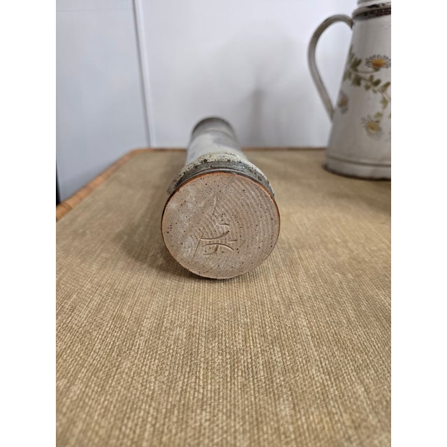 1960s Brutalist Wabi-Sabi Style Sculptural Vase in Handcrafted Glazed Stoneware, 1968 For Sale - Image 5 of 7