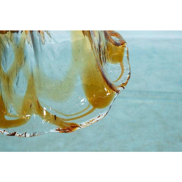 Goldenrod Vintage Amber Murano Hanging Lamp For Sale - Image 8 of 15