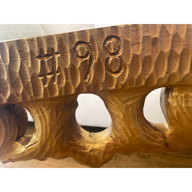 Late 20th Century Custom Numbered Giltwood & Marble Coffee Table, 52” For Sale - Image 4 of 7