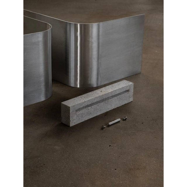 Collision 3.0 Floor Lamp in Aluminum and Travertine by D´ARK Atelier For Sale - Image 6 of 7