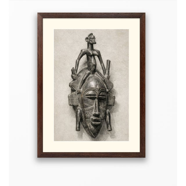 Atelier Aria Lumae Senufo Kpeliye E Tribal Mask Graphite Study Fine Art Gallery Board Print For Sale - Image 13 of 13