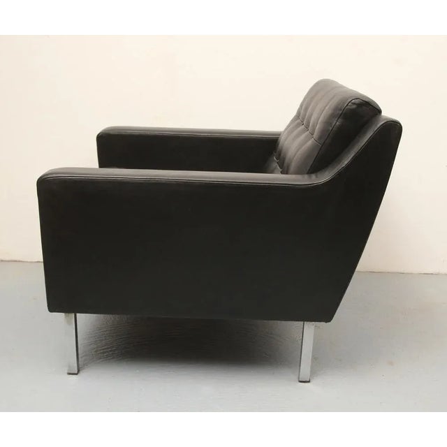 Black Leather Armchair, 1960s For Sale - Image 9 of 13