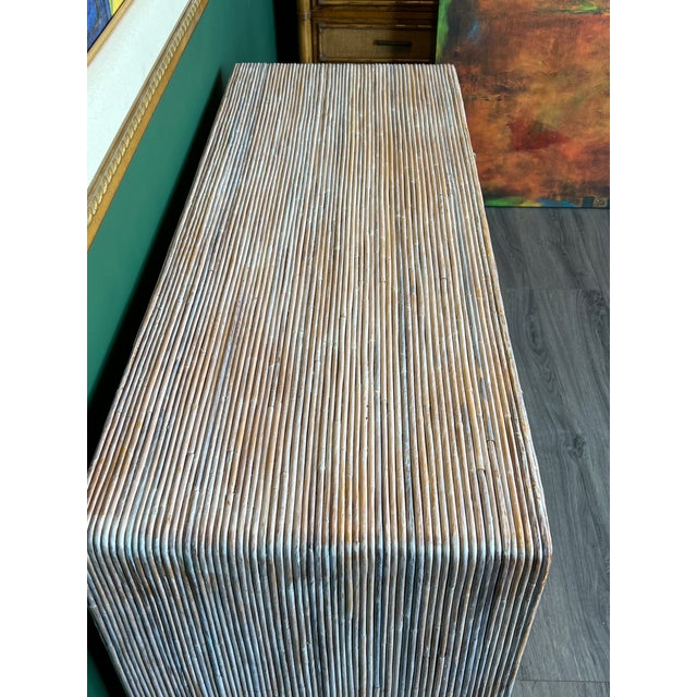 Late 20th Century Late 20th Pencil Reed Writing Desk of Four Drawers For Sale - Image 5 of 9