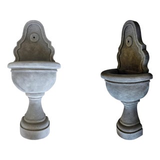 21th Century Italian Grey Limestone Simple Fountain For Sale