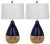 Navy Blue 24 Inch H Table Lamp in Navy & Gold - a Pair For Sale - Image 8 of 8