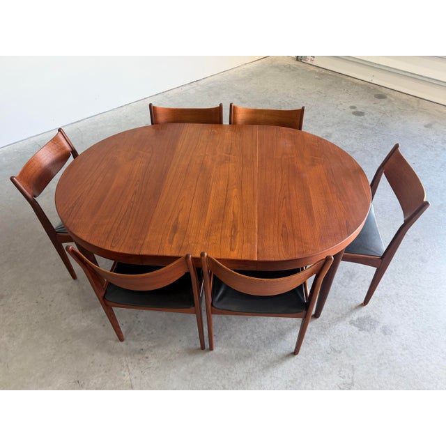 Kai Kristiansen Attrb Danish Teak Dining Table c.1960’s, 2 Leaves For Sale - Image 10 of 14