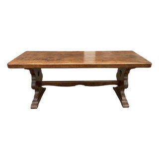 French Vintage Solid Oak Monastery Table For Sale