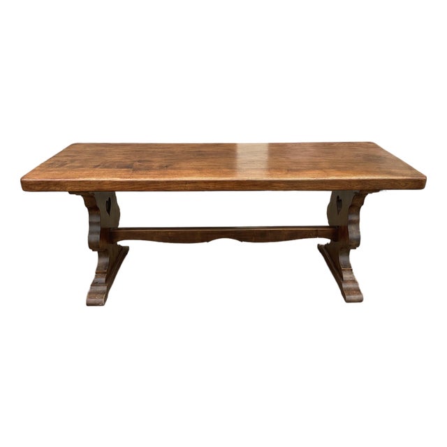 French Vintage Solid Oak Monastery Table For Sale