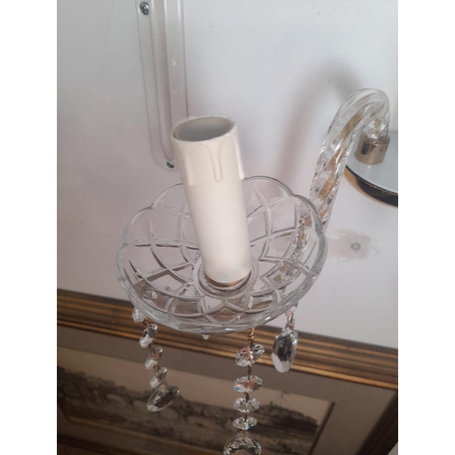 Classic Glass and Crystal Wall Lamps, 1990s, Set of 2 For Sale - Image 3 of 8