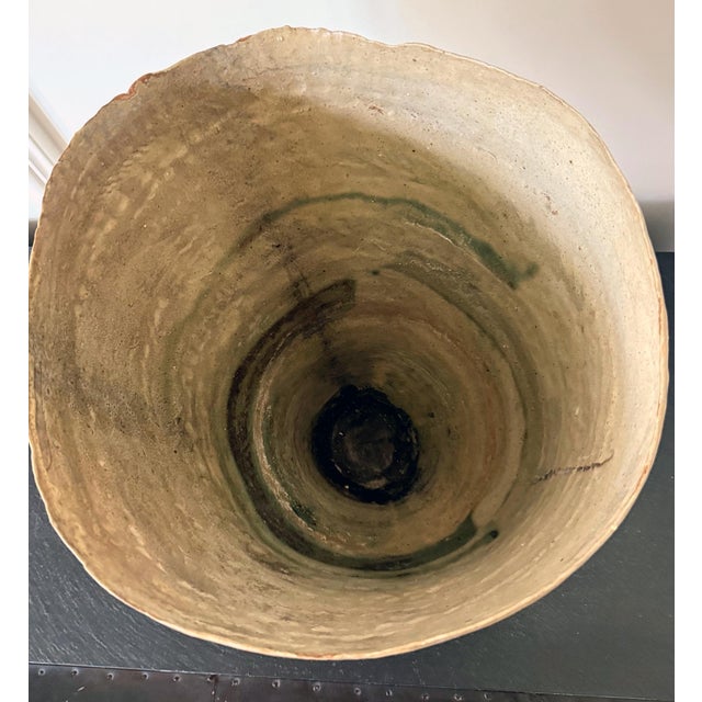 Beige Fine Early Sculptural Ceramic Hand-built Vessel by Ewen Henderson For Sale - Image 8 of 16