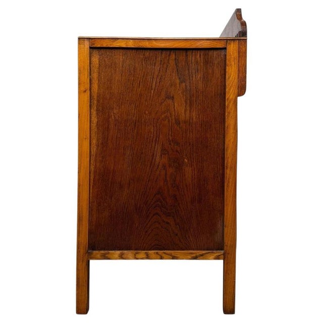 Antique English Golden Oak Chest of Drawers, 1900s For Sale - Image 10 of 12