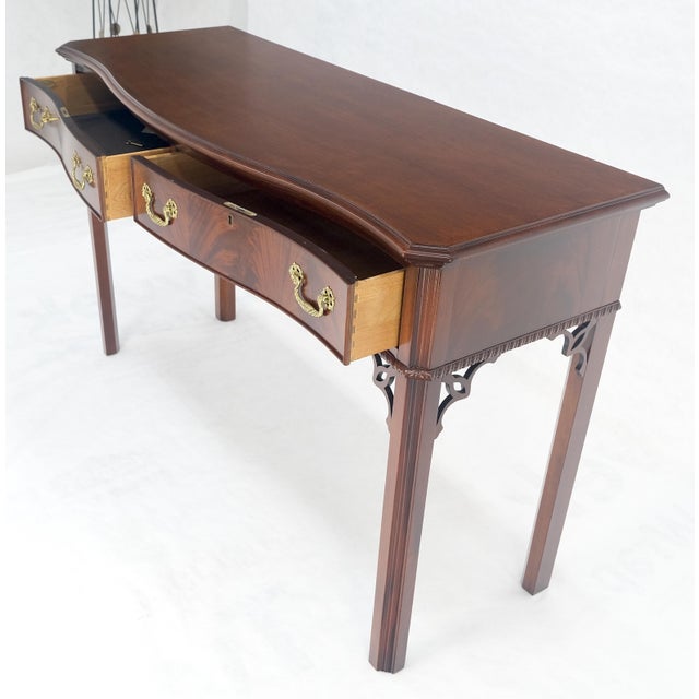 Council Flame Mahogany Two Drawers Console Table Server MINT For Sale - Image 12 of 17