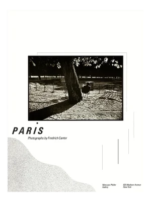 Fredrich Cantor Paris 24" X 18" Poster 1980 Photography Black & White Tree, Man, Chairs, Read, Newspaper