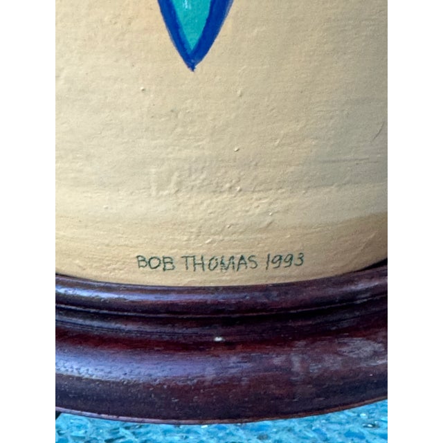 Saffron Vintage Hand Painted Urn Lamp For Sale - Image 8 of 8