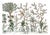 Hand-Painted Chinoiserie Botanical Mural Wallpaper on Pink Edo Xuan Paper, Set of 4 Panels For Sale