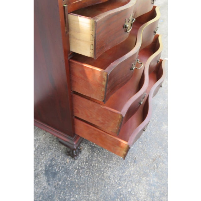 1940s Mahogany Ball and Claw Feet Tall Secretary Desk 5891 For Sale - Image 5 of 12