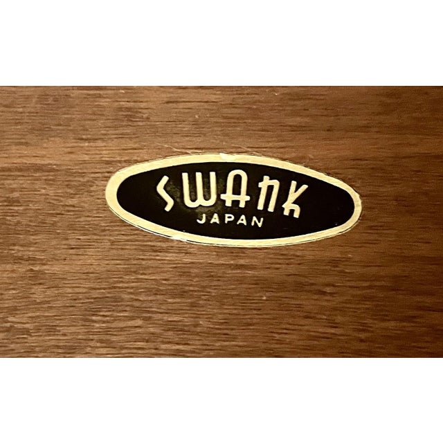 1970s Mid-Century Wood and Brass Dresser/Desk Caddy Valet by Swank For Sale - Image 6 of 7