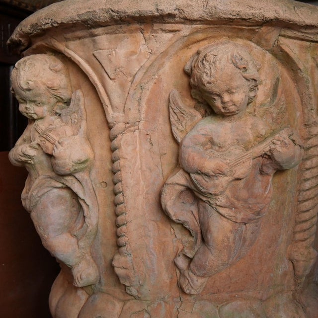 Large Garden Basin with Musical Putti Italian Renaissance Inspiration, 1950s For Sale - Image 8 of 15