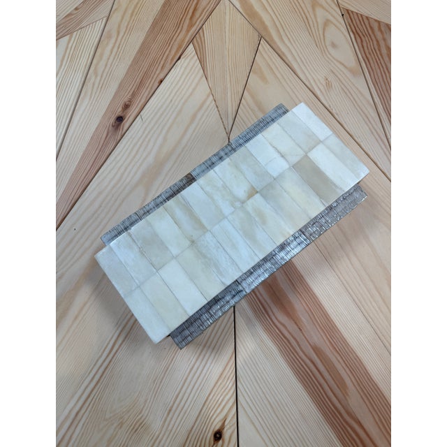 Shell Vintage Decorative Box With Mother-of-Pearl Mosaic Lid For Sale - Image 7 of 7