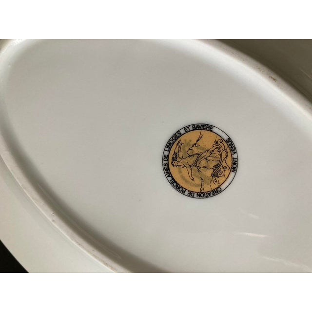 Limoges French Roses Oval Porcelain Jewelry Dish With Golden Accents For Sale - Image 11 of 12
