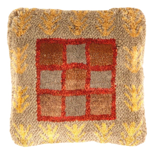 Fine Hand Knotted Persian Gabbeh Pillow For Sale