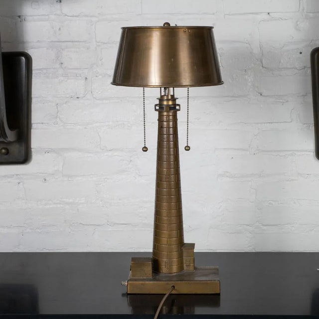 Cast Bronze Lighthouse Table Lamp For Sale - Image 4 of 12