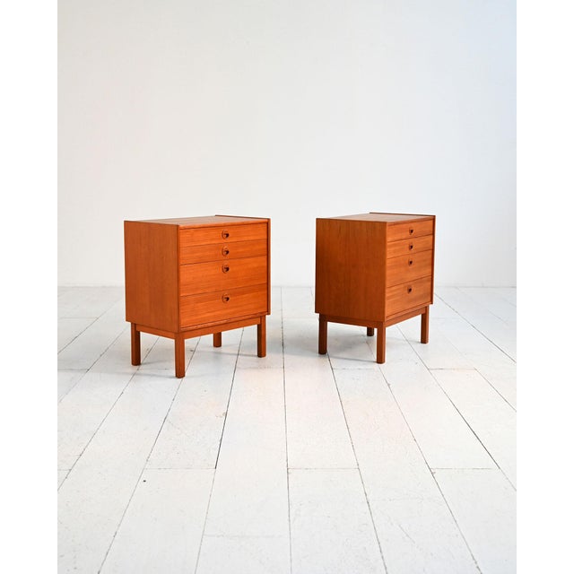 Scandinavian Teak Bedside Tables, 1960s, Set of 2 For Sale - Image 3 of 9