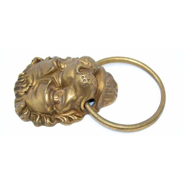 Vintage Cast Brass Lion's Head Large Door Knocker For Sale - Image 10 of 12