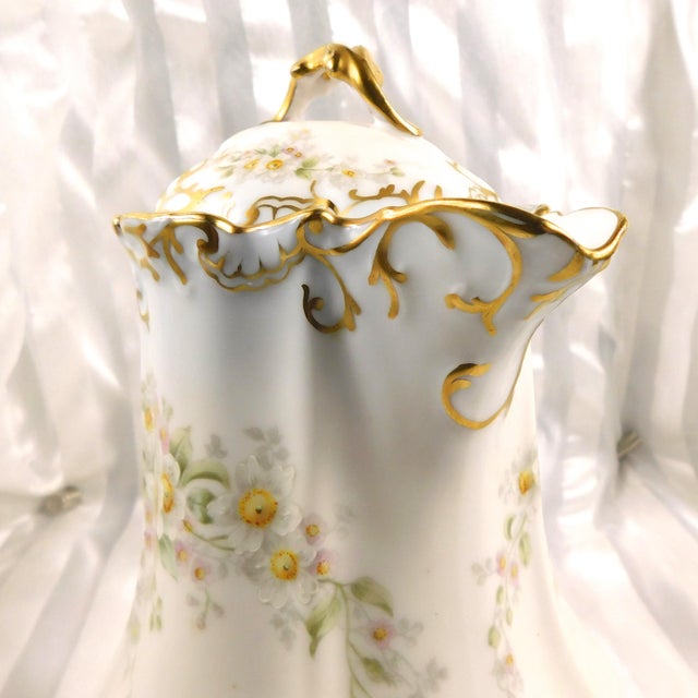 Late 18th Century Late 18th Century White Floral Chocolate Pot Teaport Coiffe at Cie Limoges For Sale - Image 5 of 14