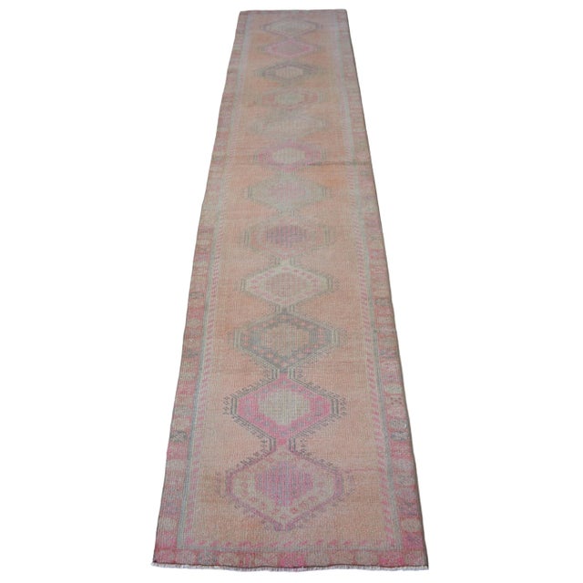 Kurdish Herki Hand-Knotted Distressed Runner Rug Hallway Decor - 2′5″ × 10′11 For Sale - Image 6 of 13