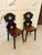 Pair of antique Victorian quality carved oak hall chairs having a quality carved oak shaped back with carved leaf scroll...